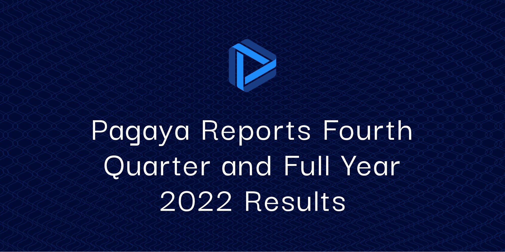 "Pagaya Reports Fourth Quarter and Full Year 2022 Results text on a blue background with the Pagaya icon"