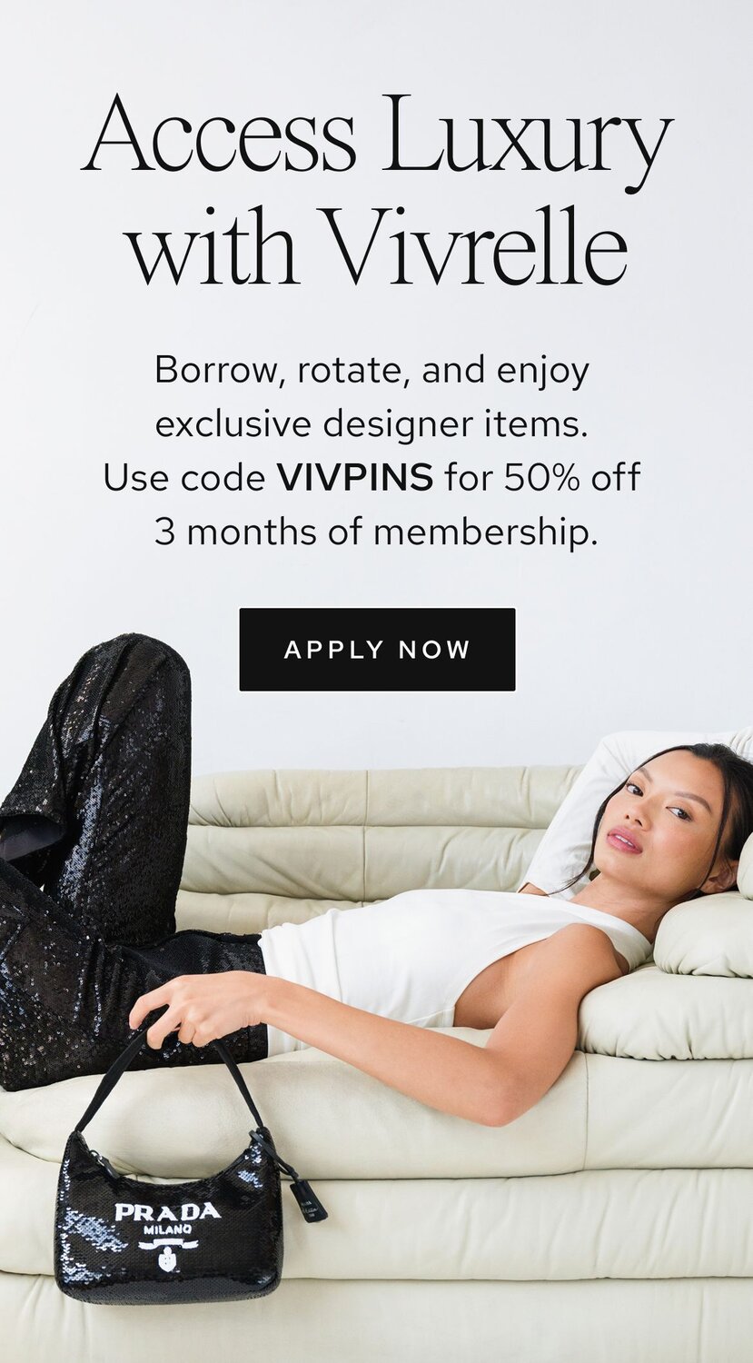 Photo of women holding luxury bags from Vivrelle. Text: Access Luxury with Vivrelle. Borrow, rotate, and enjoy exclusive designer items. CTA: Apply now. 