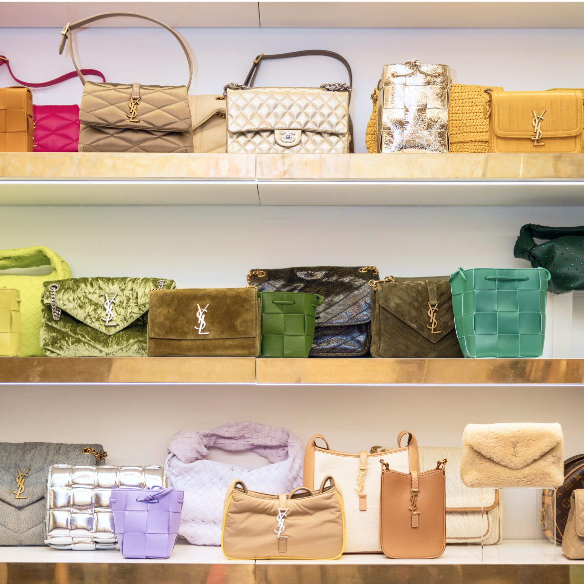 Image of luxury handbags from Vivrelle.