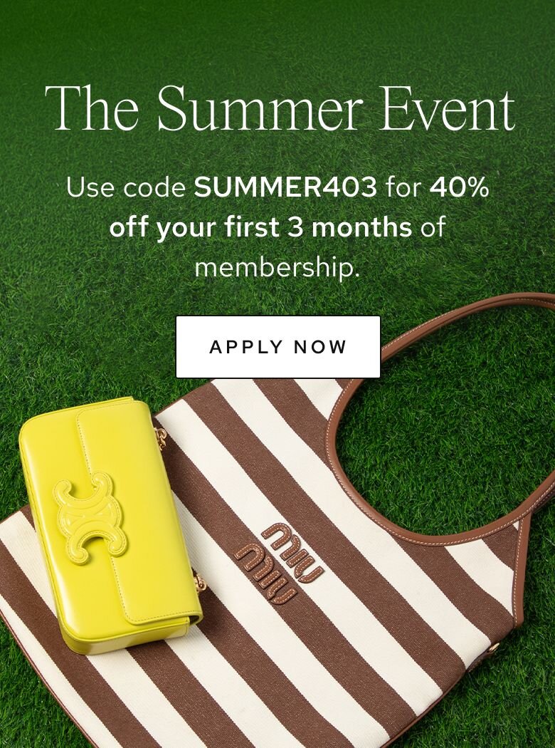 Luxury, On Your Terms. Experience and rotate exclusive designer accessories. Call to action: apply now.