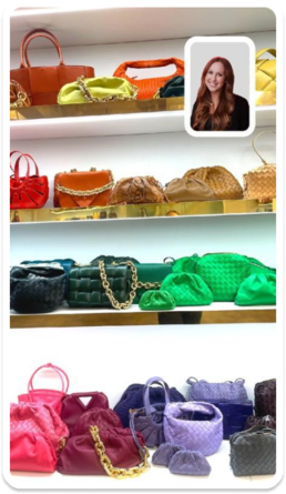 Photo of FaceTime with Vivrelle showroom through a virtual appointment.