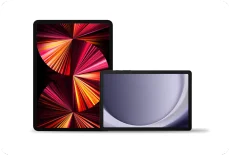 2 tablettes tactiles présentées de face