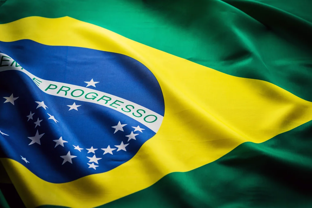 Close-up tiro studio da bandeira real brasileiro