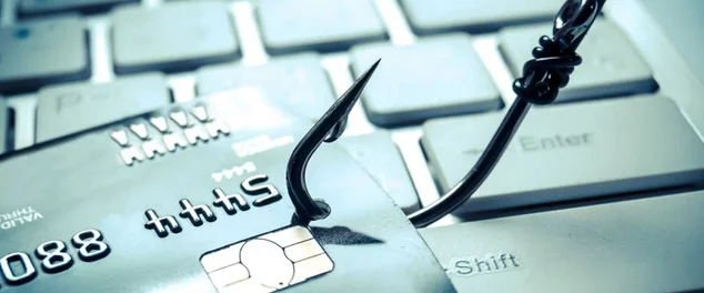 pescando um cartão para ilustrar a tática de phishing