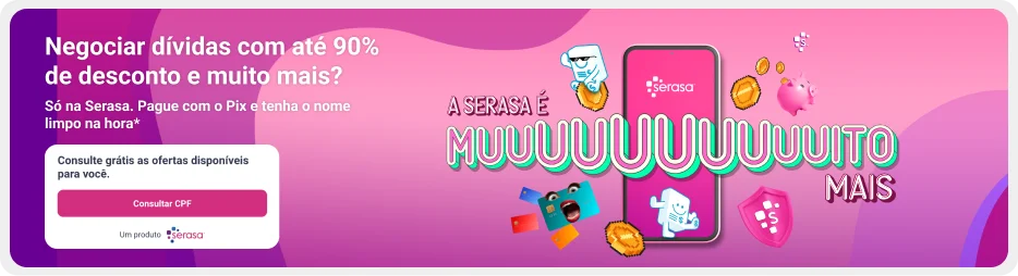 banner para o nome limpo de pelo Serasa muito mais