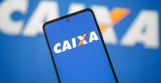 Tela ilustrativa no celular com aplicativo CAIXA economica federal.