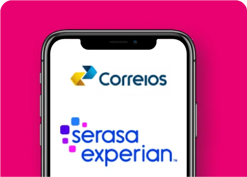 celular com a Serasa e parceiro correios