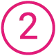 ícone número dois rosa com o fundo transparente