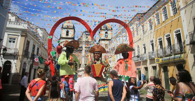 Decoração de São João no Pelourinho