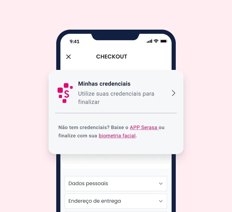 Credenciais no aplicativo