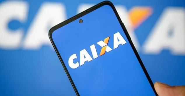 Tela ilustrativa no celular com aplicativo CAIXA economica federal.