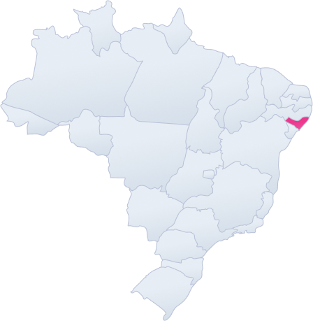 Mapa de Alagoas demonstrando a abrangência da Equatorial