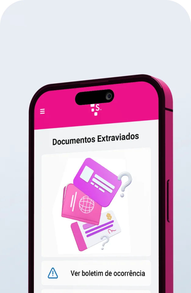 tela de celular com desenhos de documentos