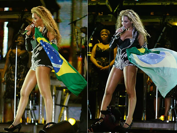 beyonce com a bandeira do Brasil