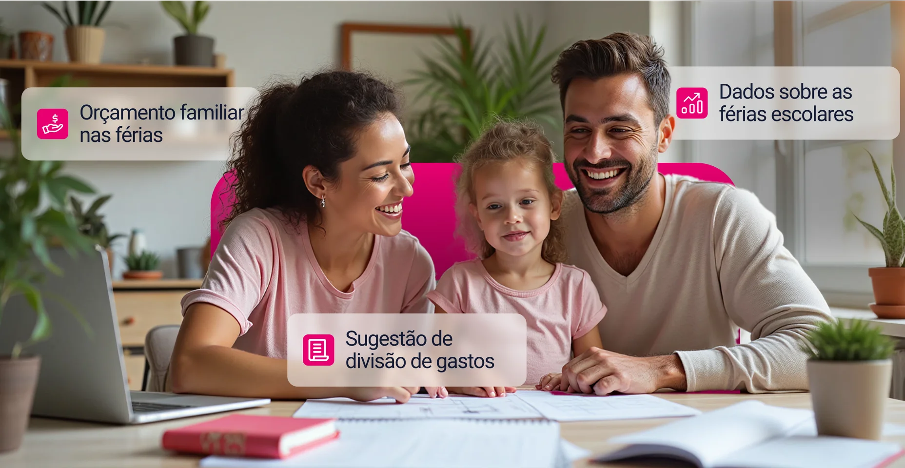 familia boiando no mar
