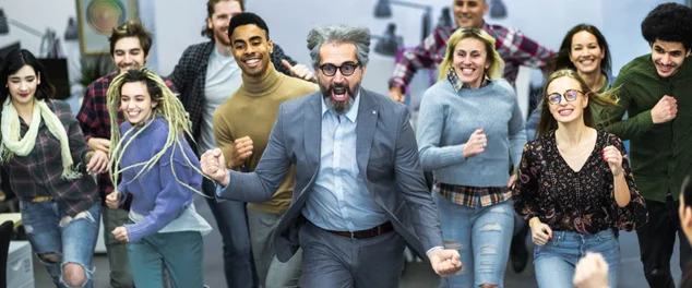 Corrida esportiva no escritório!