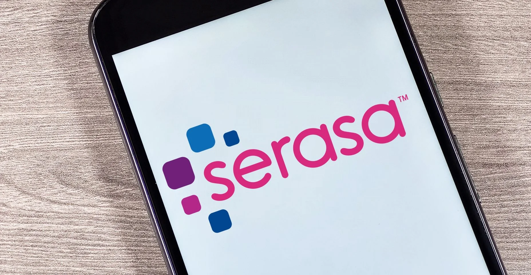 Logotipo da Serasa na tela do smartphone. Serasa é uma marca brasileira de análise e informação para decisões de crédito e suporte empresarial.