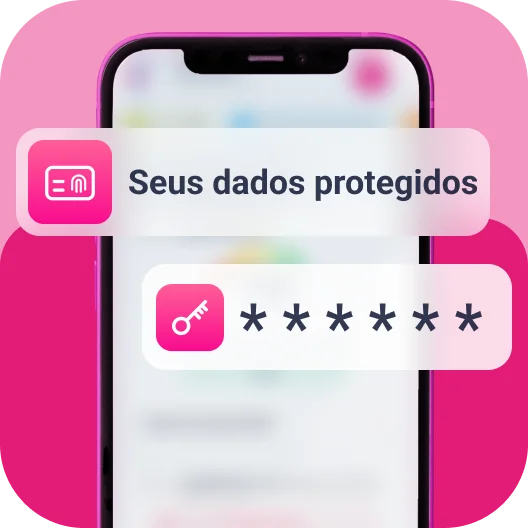 Celular com 2 notificações avisando sobre os dados protegidos