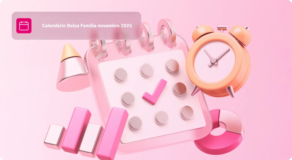 Calendário e relógio com ícones infográficos em fundo rosa