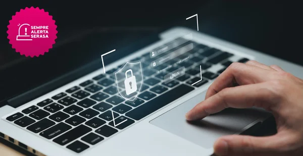 Digitação manual no computador portátil teclado para inserir nome de usuário e senha para ou sistema de segurança de tecnologia e evitar o conceito de hacker. Acesso seguro às informações.