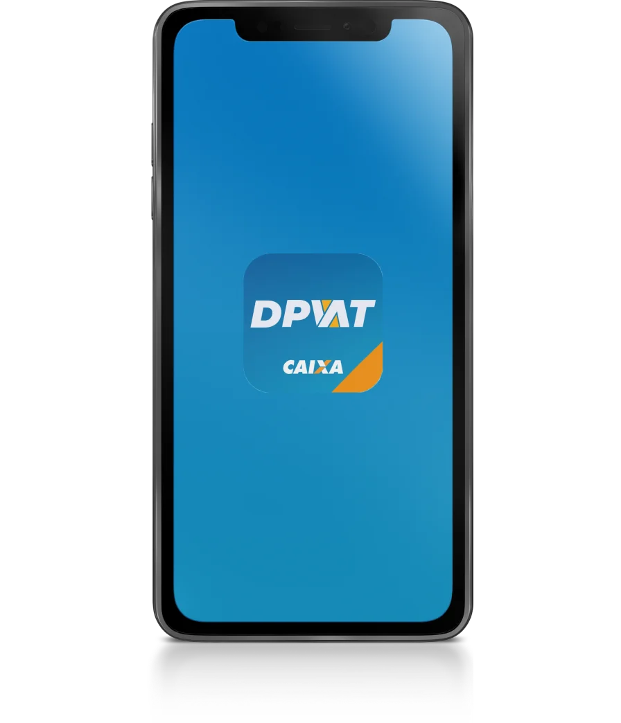 Celular com logo do app DPVAT