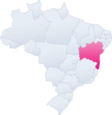 Mapa da Bahia demonstrando a abrangência da Neoenergia