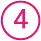 número 4 icone em rosa sem fundo