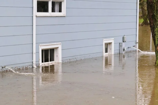 inundações depois de primavera tempestades