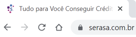 Imagem da url do site serasa mostrando o cadeado de proteção