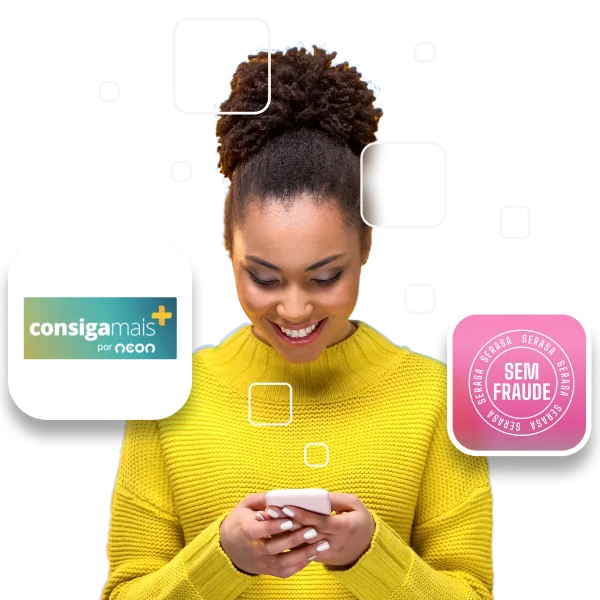 Ilustração com o logo do parceiro Consiga + do limpa nome