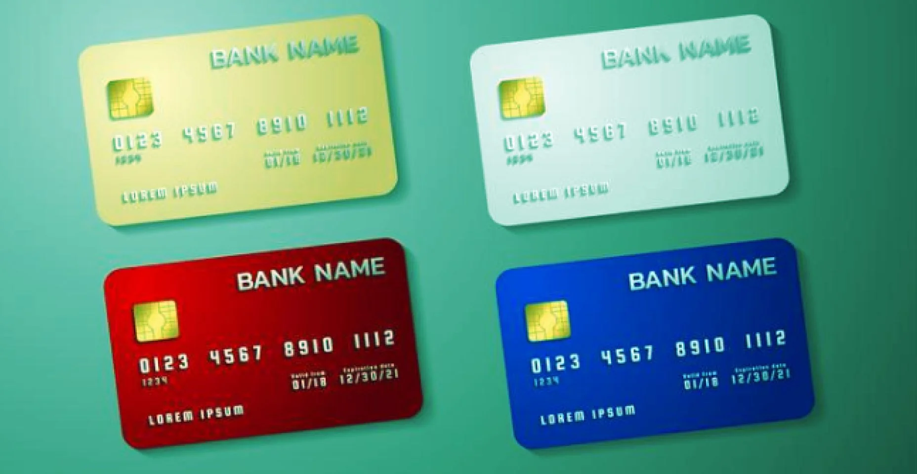Cartões de crédito juntos para ilustrar o artigo aonde explica todo os seus números e informações