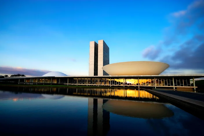 Congresso Nacional brasileira ao pôr-do-sol