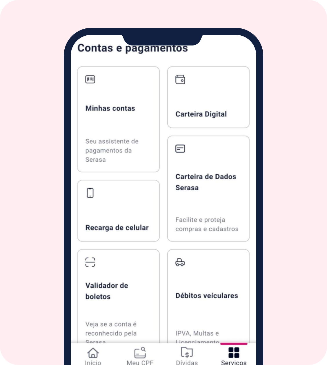 celular aberto na aba pagar e depois abrindo débitos veiculares