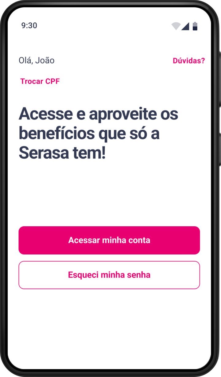 Passo 1 do Carrinho de Ofertas Serasa