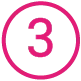 número 3 em rosa com fundo transparente