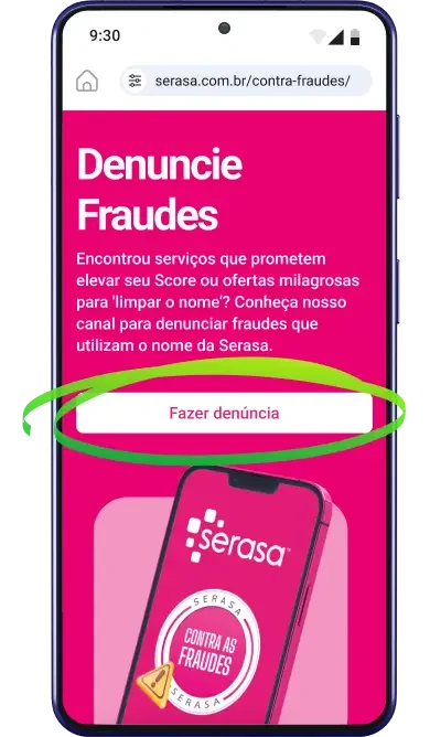 Passo 4 Denúncia de Fraudes Serasa