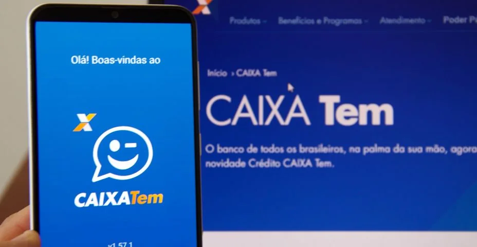 aplicativo do Caixa Tem aberto no celular