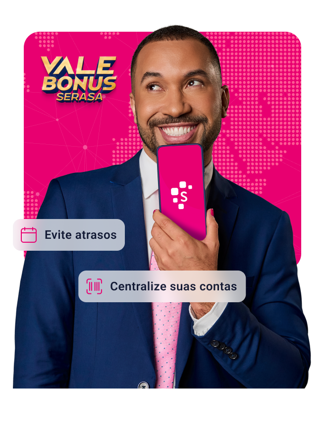 Campanha Vale Bonus Serasa: Use o aplicativo da Serasa e ganhe bônus para economizar em lojas e serviços.