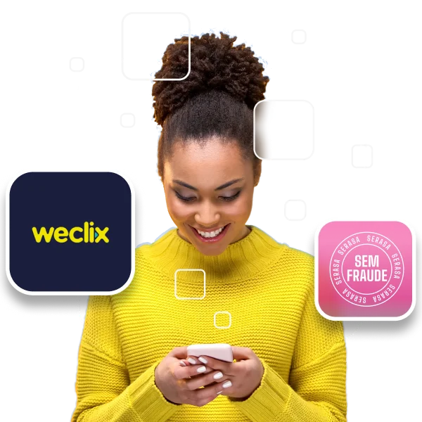 Ilustração com o logo do parceiro Weclix do limpa nome