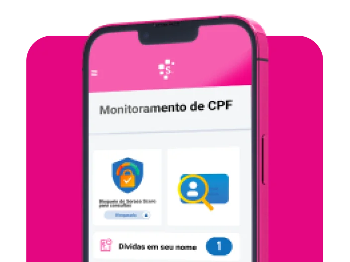 tela de celular com tela de monitoramento de CPF