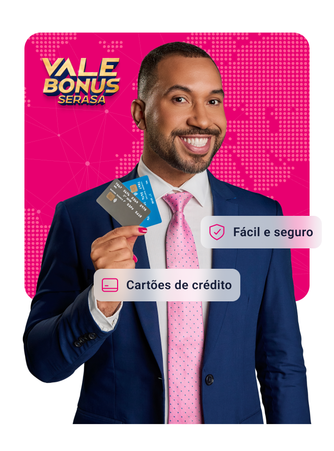 Campanha Vale Bonus Serasa: Use o aplicativo da Serasa e ganhe bônus para economizar em lojas e serviços.