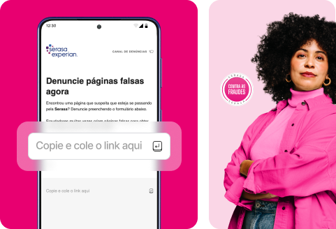 Celular aberto na página de denuncias antifraude