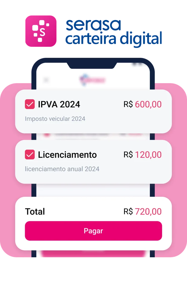 Celular com mensagem de IPVA2024 e licenciamento