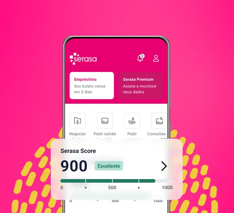 Celular com Tela do Serasa Score