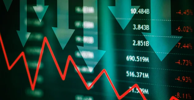 Diagrama de finanças em declínio com taxa de câmbio mundial