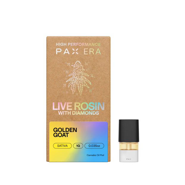Golden Goat product packaging with pod