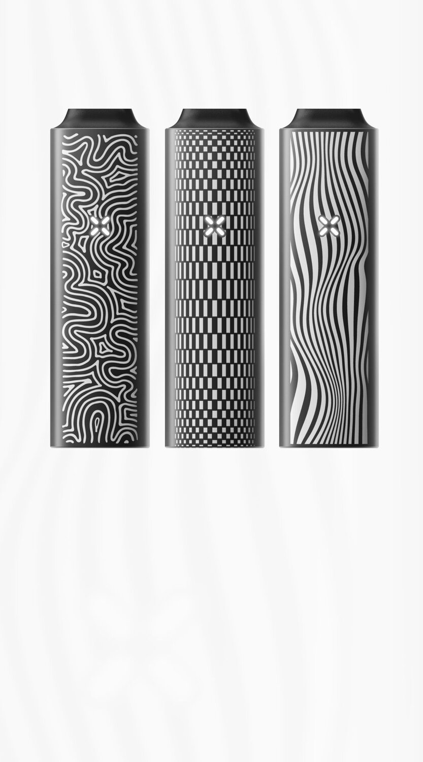 PAX PLUS Artist Series devices in 3 unique designs