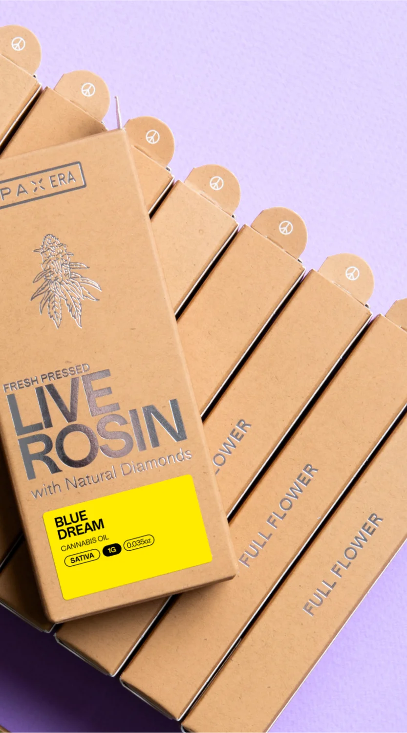 Pax Live Rosin pods in packaging