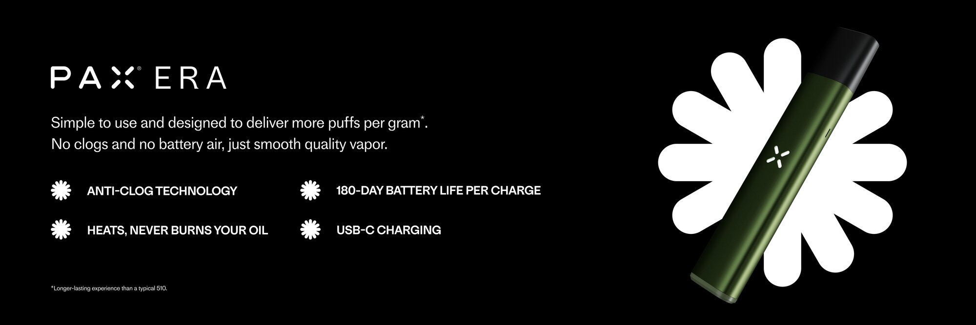 PAX ERA GO features & benefits