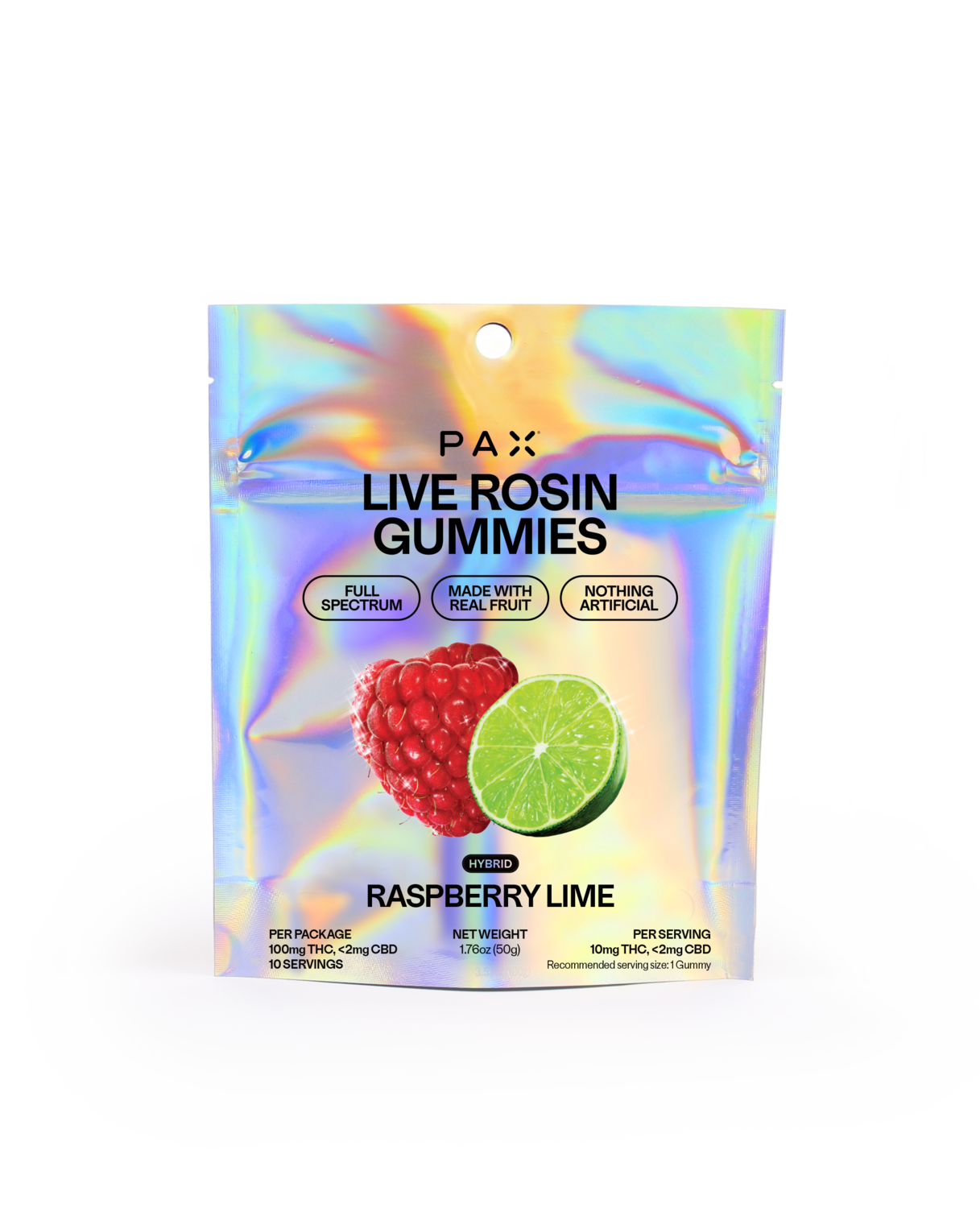 Pax Raspberry Lime Live Rosin Gummies